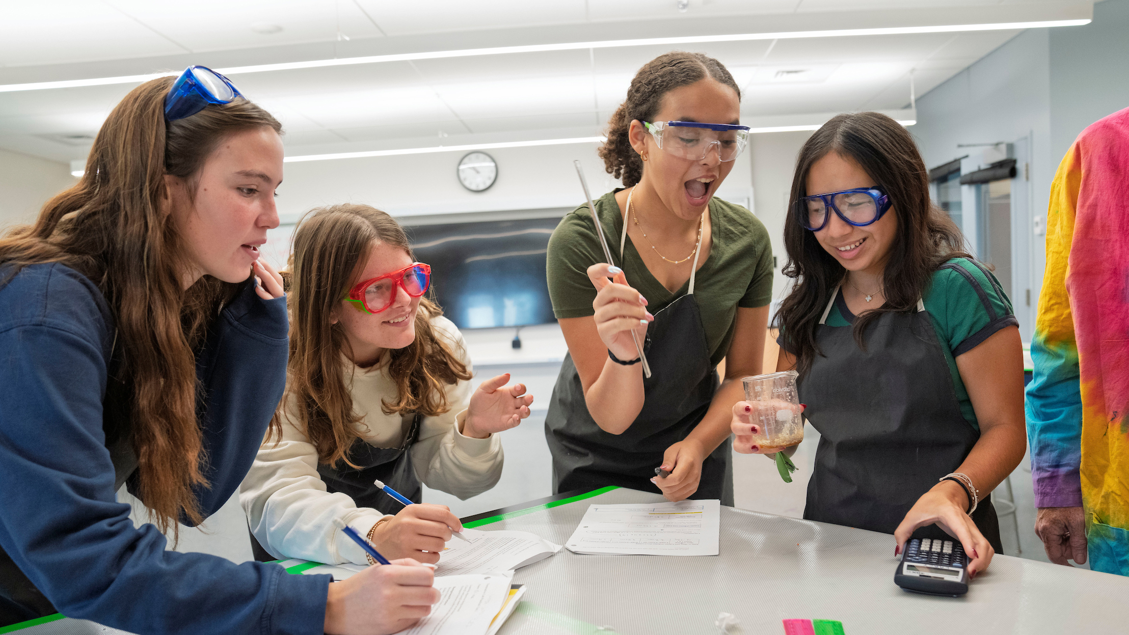 photo of students in the science lab