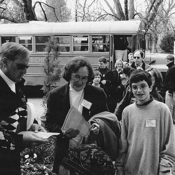 historical photo of students and teacher